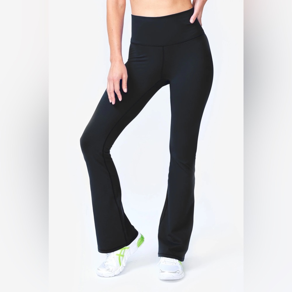 Terez TLC Flare Leggings in Jet Black